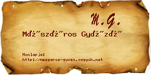 Mészáros Győző névjegykártya